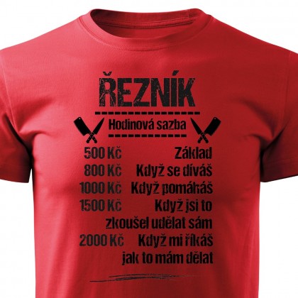 Tričko Řezník - sazba